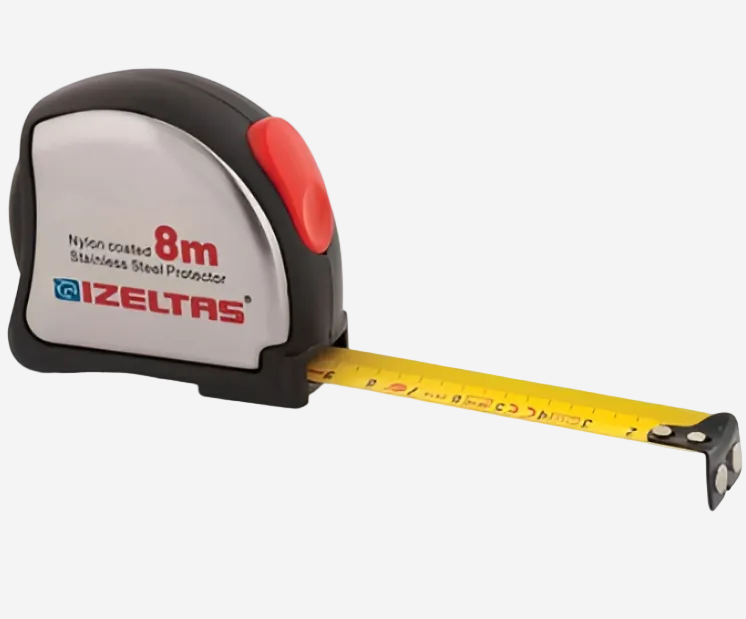 İzeltaş Krom Şerit Metre – Dayanıklı ve Hassas Ölçüm Aracı (3m, 5m, 8m Seçenekleri)