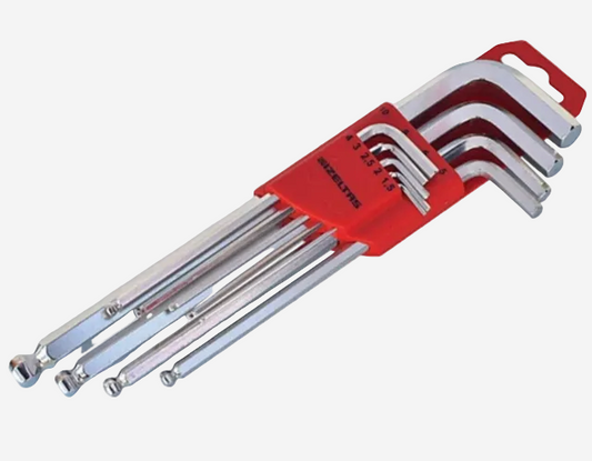 İzeltaş 4906 9 Parça Uzun Yuvarlak Başlı Alyan Anahtar Takımı