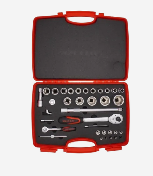 İzeltaş 1113001038 1/2" 1/4" 6 Köşe Kombine 35 Parça Lokma Takımı