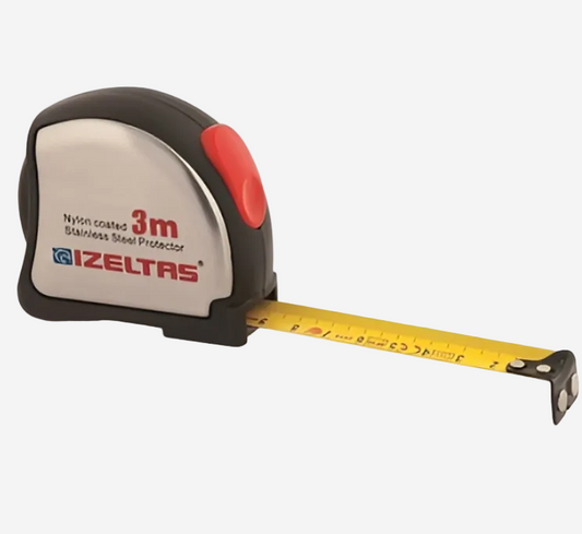 İzeltaş Krom Şerit Metre – Dayanıklı ve Hassas Ölçüm Aracı (3m, 5m, 8m Seçenekleri)